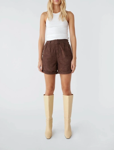 Shop Deadwood Suzy Suede Shorts In Brown