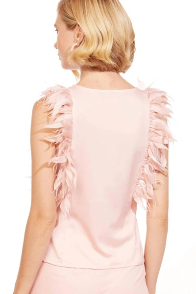 Eva Franco Feather Top In Pink