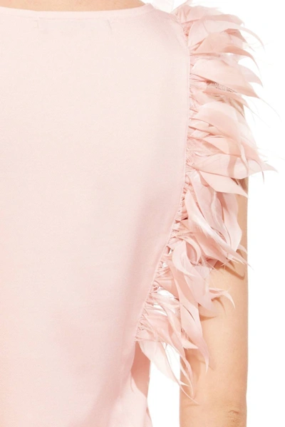 Eva Franco Feather Top In Pink