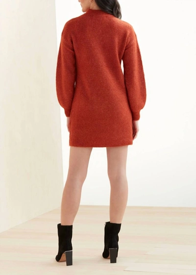 Shop Cupcakes And Cashmere Twain Sweater Dress In Rust In Multi