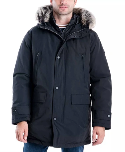 michael kors parka mens navy