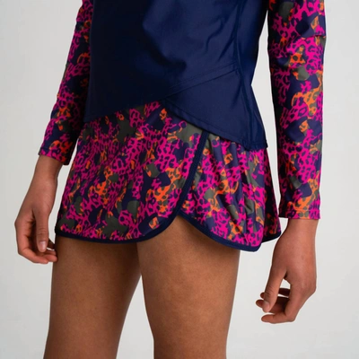 Krimson Klover Splash Swim Skort In Wild Leopard In Multi
