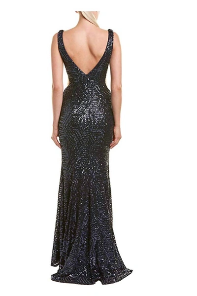 Shop Issue New York Sequin Evening Gown In Navy In Blue