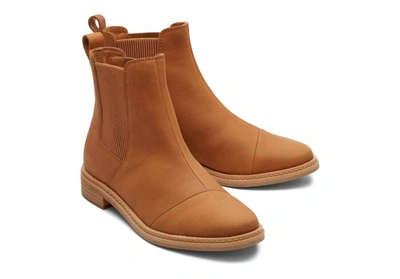 Shop Toms Charlie Leather Booties In Brown