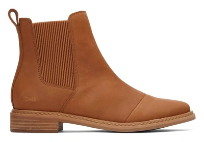 Shop Toms Charlie Leather Booties In Brown