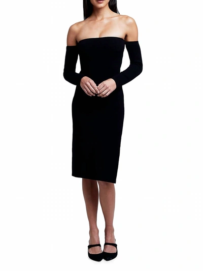 Shop L Agence Felicia Off-shoulder Dress In Black