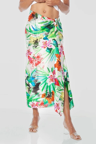 Shop Anatomie Florentina Printed Silk Skirt In Euphoric Floral Print In Multi