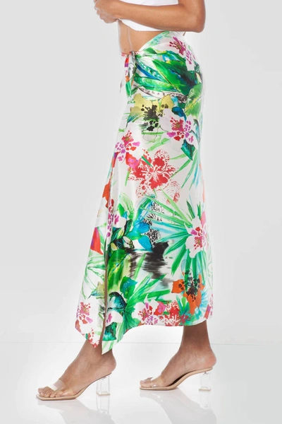 Shop Anatomie Florentina Printed Silk Skirt In Euphoric Floral Print In Multi