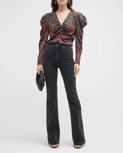 Shop Veronica Beard Simmons Top In Flame Red Multi