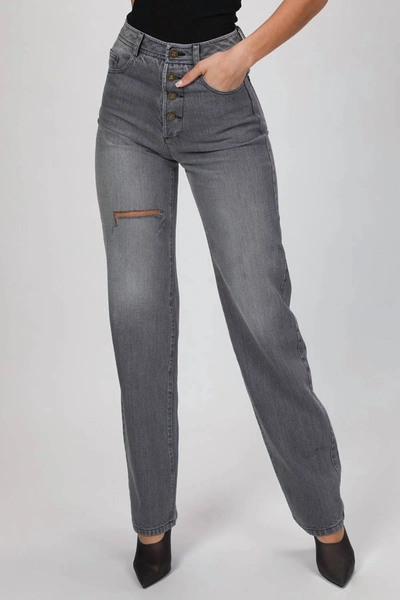 Shop Zeynep Arcay Vintage Cut Denim Pants In Grey