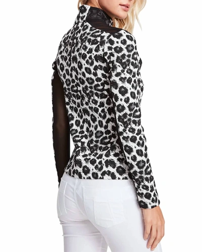 Shop Anatomie Sivan Leopard Print Top With Mesh Inserts In Snow Leopard In Multi