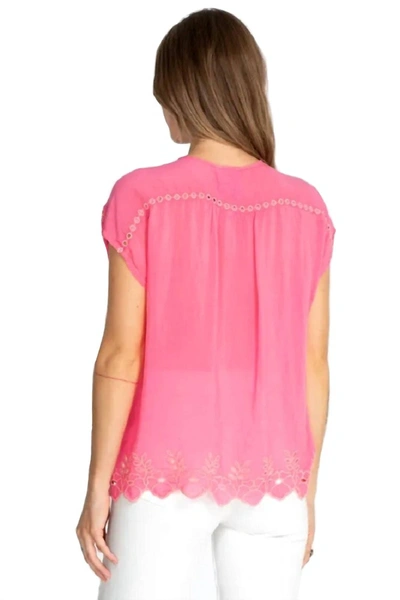 Johnny Was Clemence Blouse In Bubble Gum In Multi