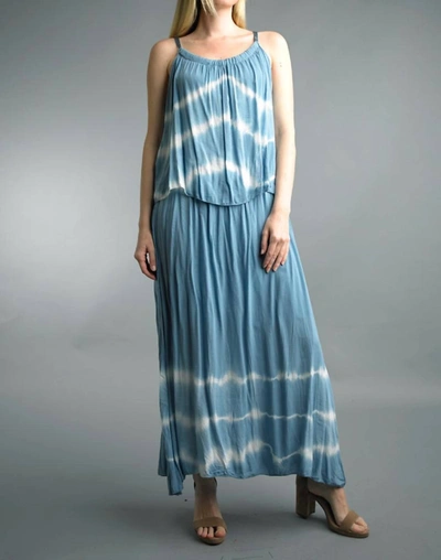 Shop Tempo Paris Dip Dyed Maxi Dress With Added Swing Top In Blue