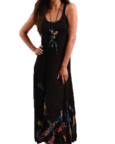 Shop Angel Bra-friendly Vibrant Tropical Dress In Black