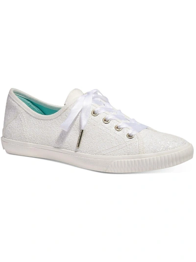 Shop Kate Spade Trista Womens Glitter Canvas Casual And Fashion Sneakers In White