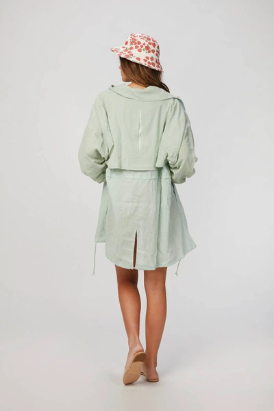Shop Paradised Beach Trench In Seafoam In Green