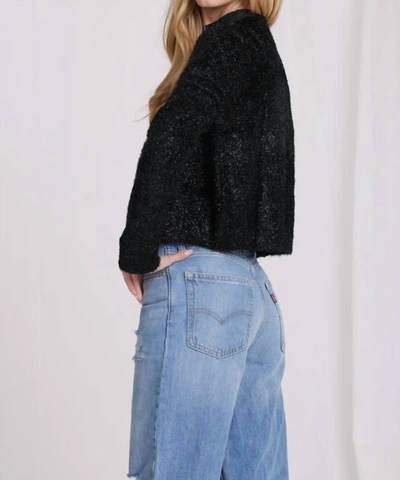 Shop Minnie Rose Shimmer Cropped Cardigan In Black