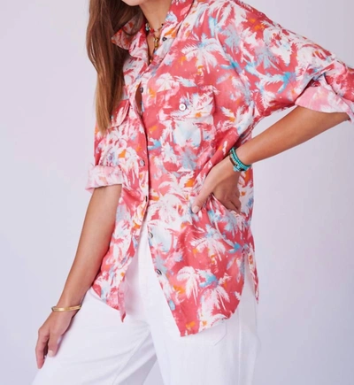 Shop Overlover Holloway Shirt In Coral Palm Springs In Multi