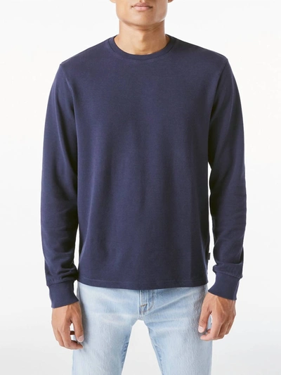 Shop Frame Duo Fold Crewneck Tee In Navy In Blue
