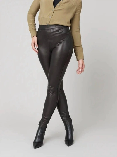 Shop Spanx Leather-like Ankle Skinny Pant In Luxe Black In Multi