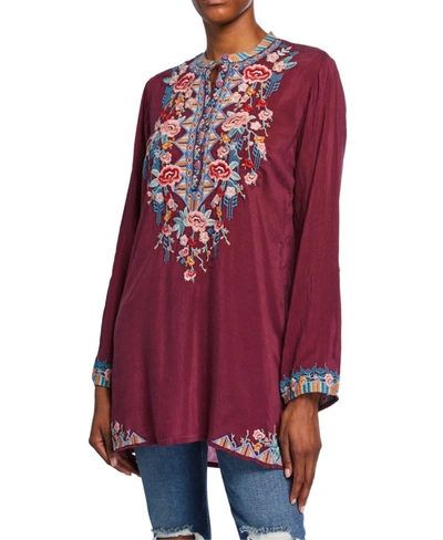 Shop Johnny Was Beatrix Tunic In Brandy In Brown