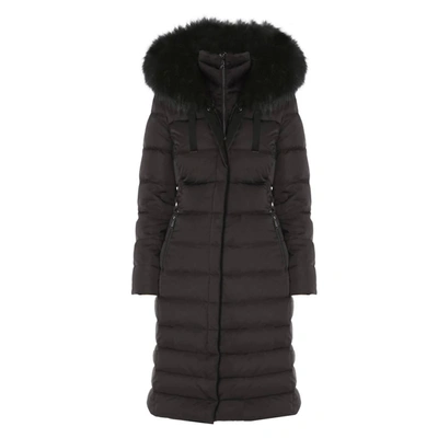 T Tahari Nelly Faux Fur Trim Hooded Puffer Coat In Black