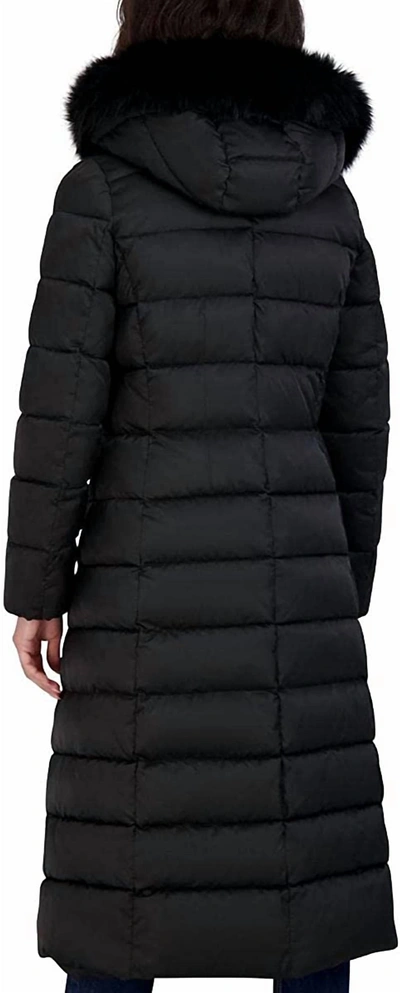 Shop T Tahari Nelly Maxi Puffer Coat In Black
