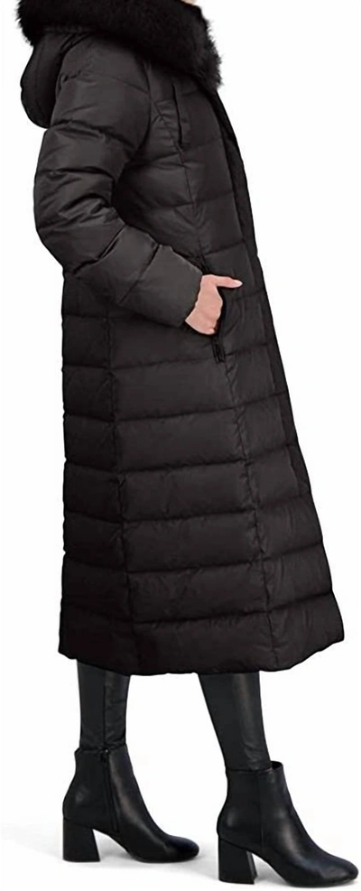 Shop T Tahari Nelly Maxi Puffer Coat In Black