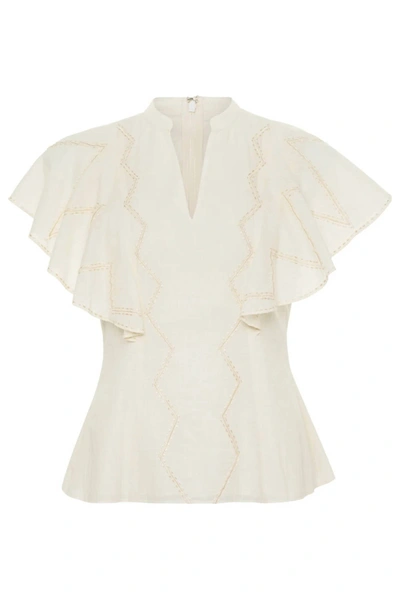 Shop Anna Cate Collins Top In Ivory In Multi