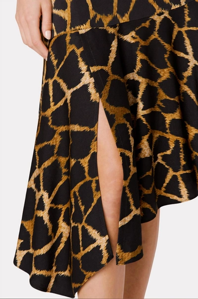 Shop Milly Dashielle Giraffe Print Dress In Black Multi