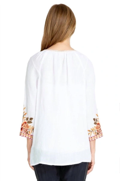 Johnny Was Charlotte Peasant Blouse In White