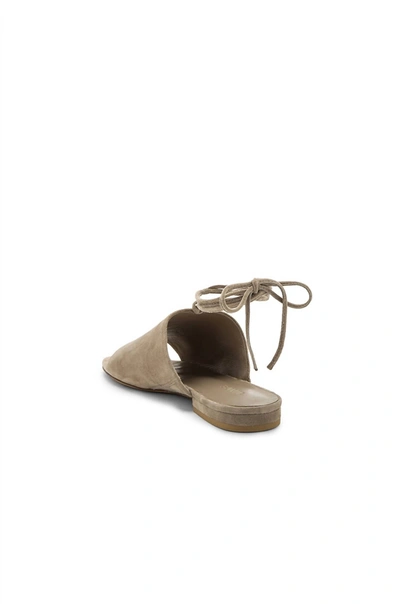 Vince Damon Flat Lace Up Sandal In Woodsmoke Kid Suede In Multi