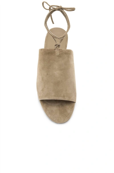Vince Damon Flat Lace Up Sandal In Woodsmoke Kid Suede In Multi
