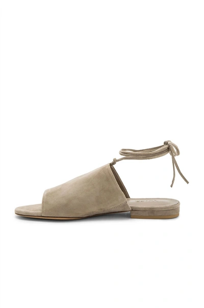 Vince Damon Flat Lace Up Sandal In Woodsmoke Kid Suede In Multi
