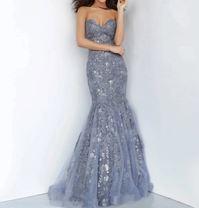 Shop Jovani Sweetheart Neckline Mermaid Prom Dress In Grey