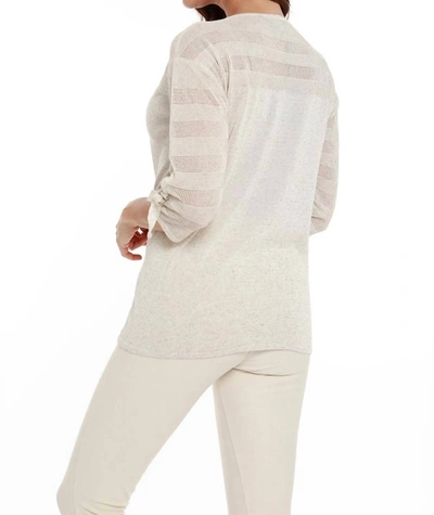 Angel Linen V-neck Top In Sand In Beige