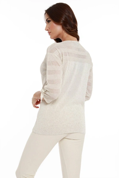 Angel Linen V-neck Top In Sand In Beige