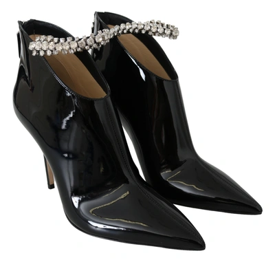 Shop Jimmy Choo Leather Blaize 100 Pat Boots Women's Shoes In Black