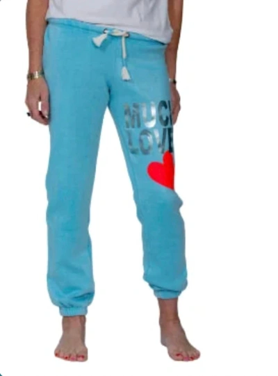 Shop Hipchik Burnout Much Love Sweatpants In Light Blue