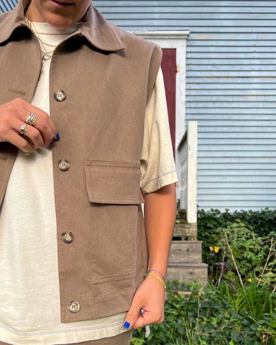 Diarte Lexi Vest Top In Mocha In Brown