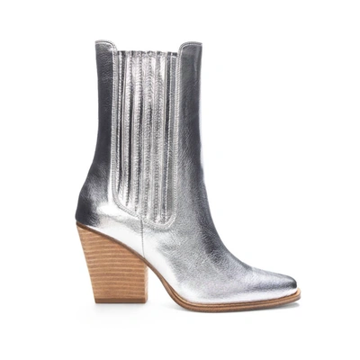 Shop Chinese Laundry Cali Boot In Silver Metallic