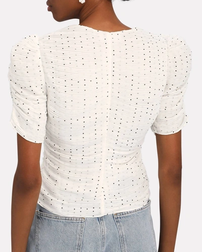 Frame Gathered Button Front Top In Off White
