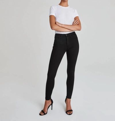 Shop Ag The Farrah Skinny Ankle Seamless Jean In Super Black In Multi