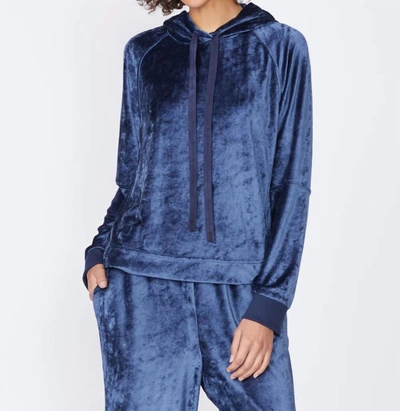 Shop Stateside Bamboo Velour Hoodie In Blue