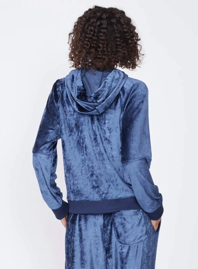 Shop Stateside Bamboo Velour Hoodie In Blue