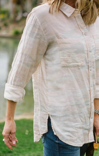 Shop Sanctuary Favorite Boyfriend Shirt In Blush Camo In Multi