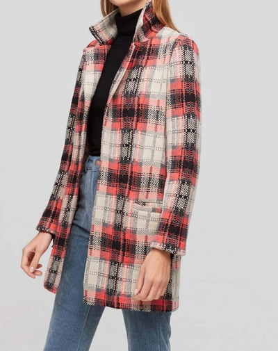 Shop Aldo Martins Draco Coat In Red Plaid In Multi