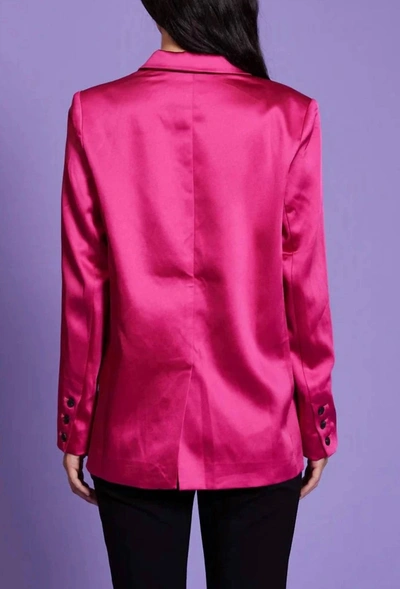 Shop Lucy Paris Rowe Pocket Blazer In Fuchsia In Pink
