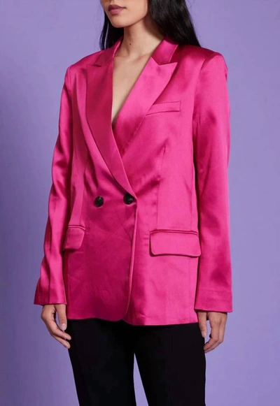 Shop Lucy Paris Rowe Pocket Blazer In Fuchsia In Pink