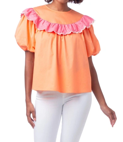 Crosby By Mollie Burch Frances Top In Colony Pink/bellini In Multi